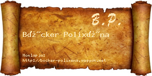 Böcker Polixéna névjegykártya